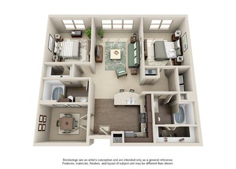 Floorplan_B1a at The Atlantic Highland Park, Dallas
